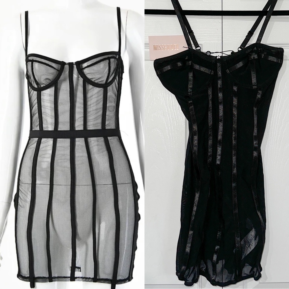 Underwire Black Mesh Dress